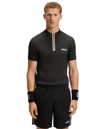 Мужская футболка Hugo Boss BOSS из стрейч-сетки, черная