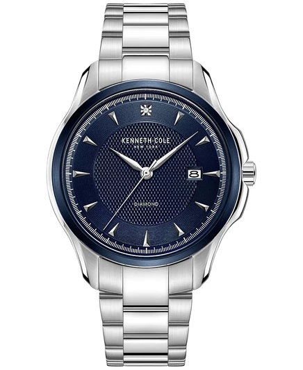 Мужские часы-браслет из нержавеющей стали Kenneth Cole New York с бриллиантовым акцентом, серебро 42 мм