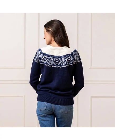 Женский органический свитер-реглан Hope & Henry с длинным рукавом Fair Isle ski lodge intarsia