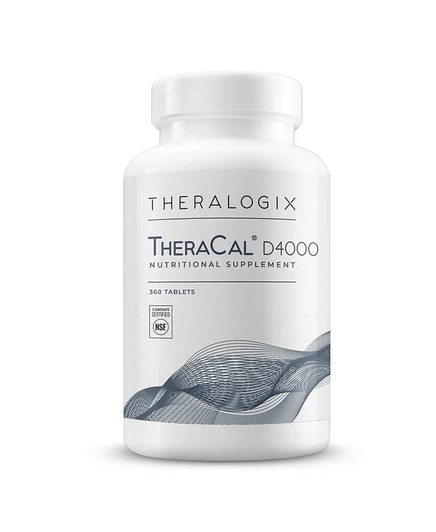 Theralogix TheraCal D4000 - Добавка для поддержания здоровья костей, содержащая кальций, магний, витамин D3, витамин K2 и бор - Запас на 90 дней - Сертифицированная NSF мультивитаминная добавка.