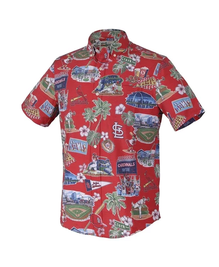 Мужской красный топ на пуговицах St. Louis Cardinals Scenic Tri-Blend Performance от Reyn Spooner red
