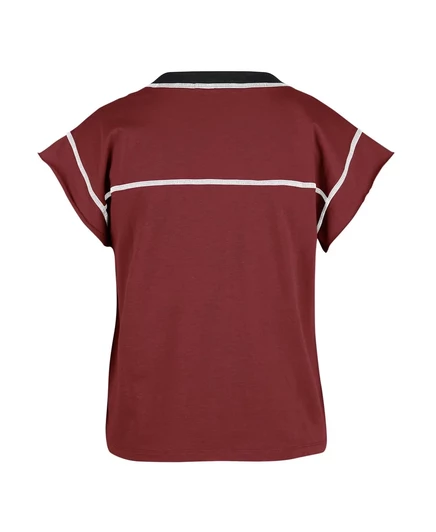 Женская футболка 47 Brand Womens 47 Brand Crimson Oklahoma Sooners Sound Up Maya с вырезами crimson