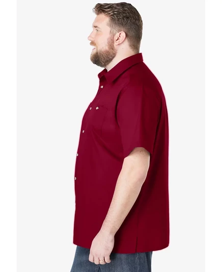 Спортивная рубашка KingSize Big & Tall с коротким рукавом и карманом cornflower