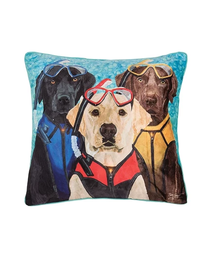Декоративная подушка C&F Home Snorkel Dog LED 46×46 см, синяя