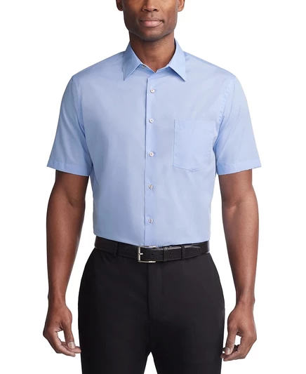 Однотонная рубашка из поплина Van Heusen с коротким рукавом