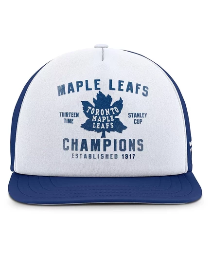 Мужская бело-голубая кепка Fanatics Toronto Maple Leaf из коллекции Decades с застежкой-молнией спереди от Fanatics white, blue