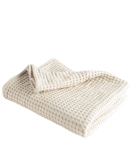 Плед Rizzy Home Barbara хлопковый 127×152 см, кремовый