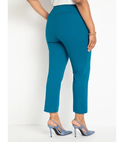 ELOQUII ELOQUII Plus Size Высокие брюки с максимально эластичными узкими штанинами moroccan blue