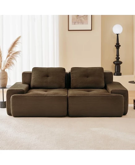Streamdale Furniture Современный Г-образный вельветовый диван-секцион Streamdale 82