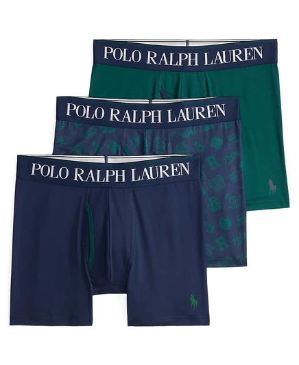 Мужские трусы‑боксеры Polo Ralph Lauren 3 шт., микрофибра, синие
