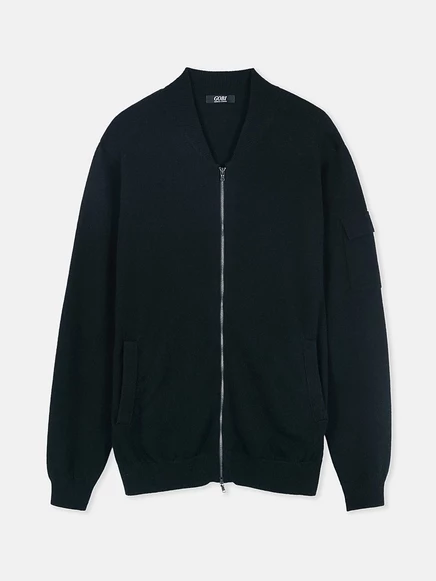 Мужская бомбер-куртка Gobi Cashmere из кашемира, черная