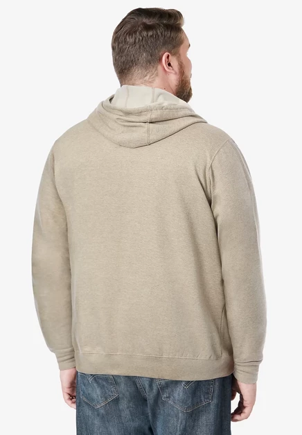Флисовый пуловер с капюшоном KingSize Big & Tall heather bone