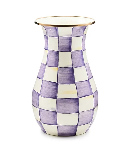 Ваза Mackenzie-Childs Violet Check высокая, фиолетовая