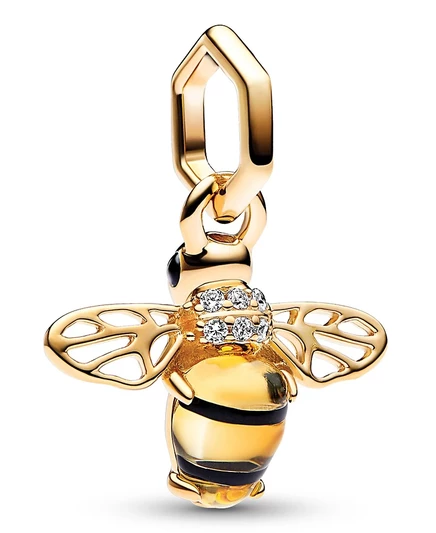 Шарм Pandora Sparkling Bee с кристаллами, золотистый