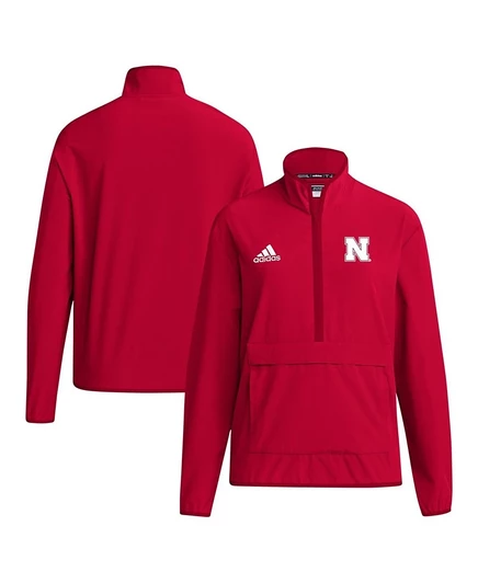 Мужская куртка Adidas Nebraska Huskers 1/2-zip, красная
