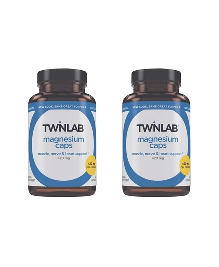 БАД Twinlab Magnesium Caps 420 мг, 2×100 капсул, коричневая
