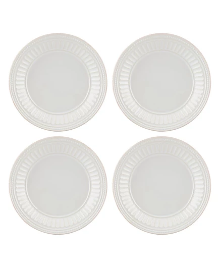 Десертные тарелки Lenox French Perle Groove, 4 шт., белые