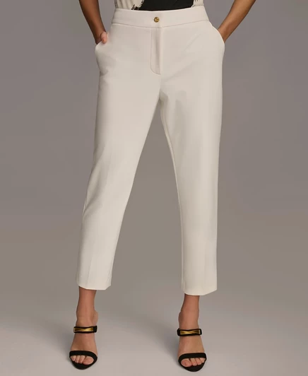 Женские укороченные брюки Donna Karan New York Slim-Leg, кремовые