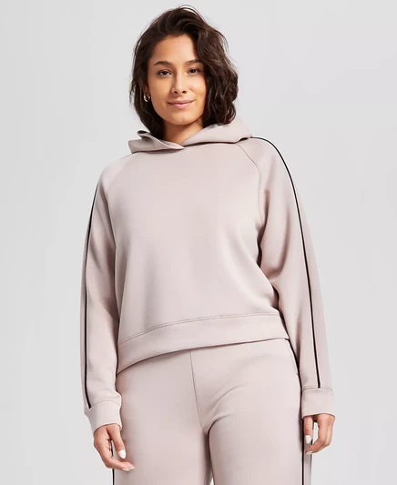  Женский пуловер с капюшоном, отделанный кантом, эксклюзивно в Macy's taupe