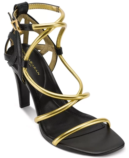 Женские босоножки-слипоны Bellisa на ремешках black, gold