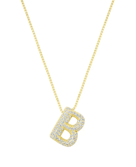 Ожерелье из пузырчатых букв с золотым покрытием ADORNIA Gold Pave gold - b