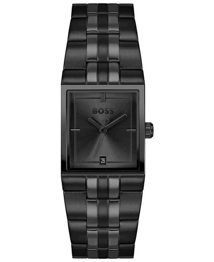 Мужские кварцевые часы Hugo Boss Strivo из черной стали с ионным покрытием, 25,6 мм, черный