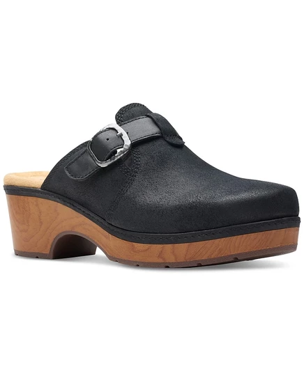 Женские сабо-слипоны на платформе с пряжками Paizlee Nora от Clarks, черные