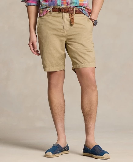 Мужские чиношорты Polo Ralph Lauren 8,5″ льняные, бежевые