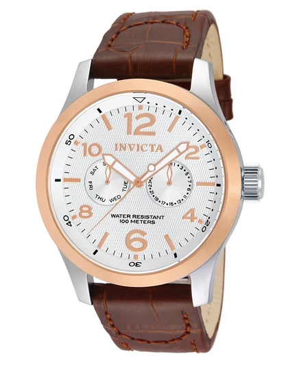 Мужские кварцевые многофункциональные часы Invicta 13010 I-Force с серебряным циферблатом brown