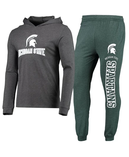 Мужской комплект Concepts Sport Michigan State: худи и джоггеры, зеленый