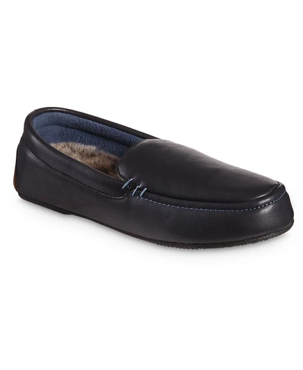 Женские тапочки Isotoner Vivienne Moc, экокожа, черные