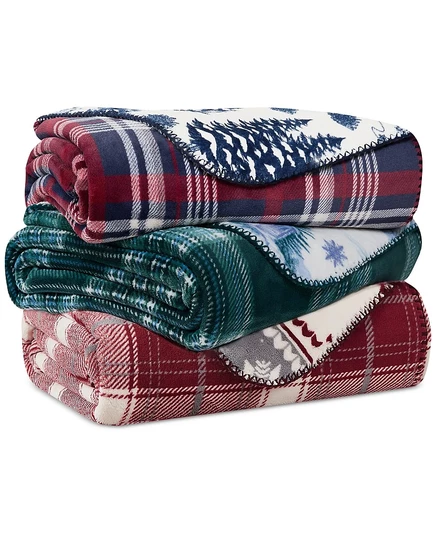 Плед Weatherproof Vintage двусторонний клетчатый 127×178 см, зеленый
