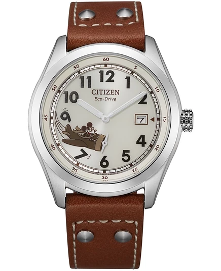 Часы Citizen Disney Mickey Aviator 40 мм, коричневые