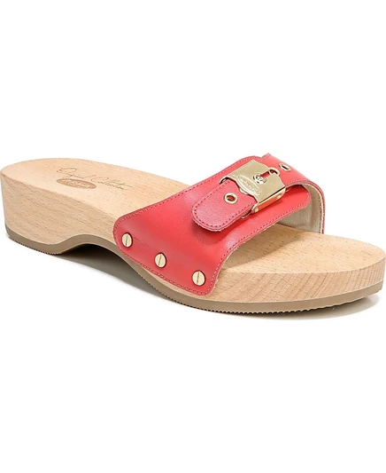 Женские сабо Dr. Scholl's Original, кожаные, красные