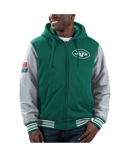 Мужская худи G-III Sports на молнии, зелено-серая