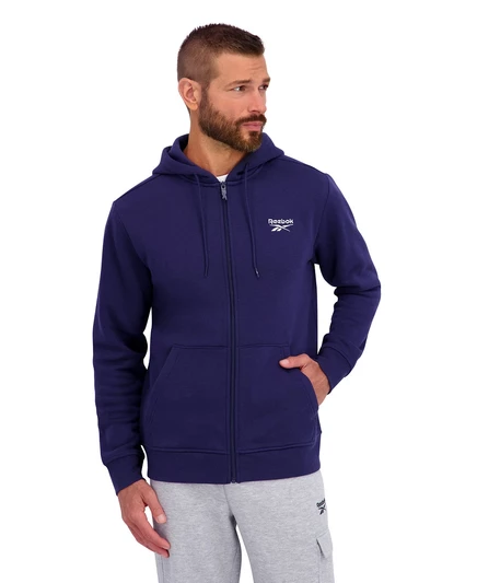 Мужская обычная флисовая толстовка с капюшоном на молнии vector navy