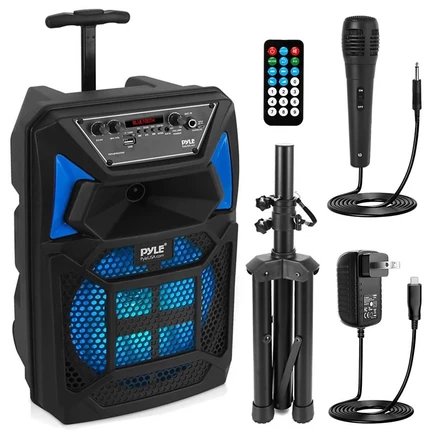 Портативная акустика Pyle Bluetooth PA с микрофоном, черная