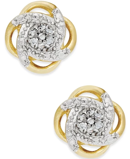 Серьги-гвоздики Macy's Diamond Love Knot, золотистые