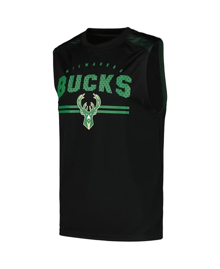 Мужская майка-борцовка Fanatics Milwaukee Bucks, черная