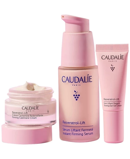 Caudalie 3 шт. Ресвератрол-Подтягивающий крем и набор средств для подтяжки лица без цвета