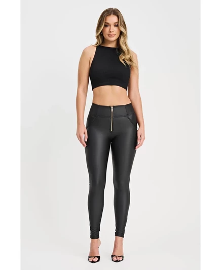 Женские брюки Freddy WR.Брюки из искусственной кожи с завышенной талией black