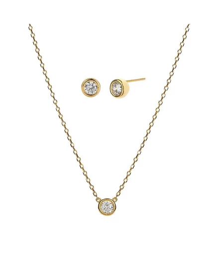 Колье и серьги Bearfruit Jewelry Margot, позолоченные, золотистые