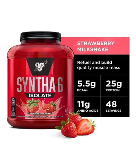 Протеиновый порошок BSN Syntha-6 Isolate, клубника, 1,82 кг