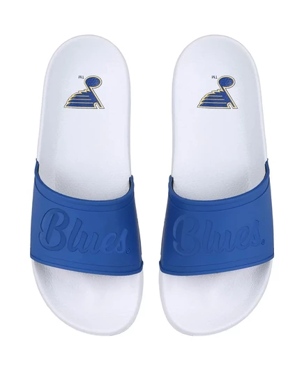 Женские босоножки-слайдеры FOCO St. Louis Blues Script Wordmark white