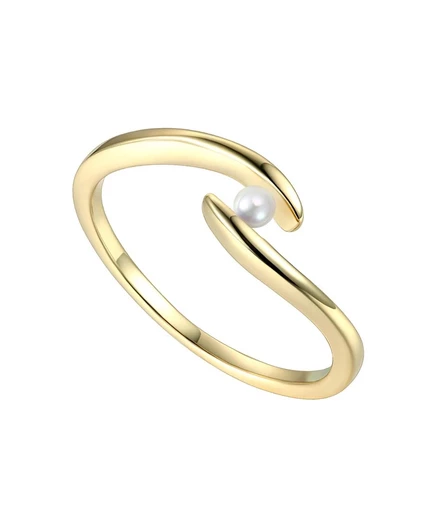 Genevive элегантное 14k Золото жемчуг морской волны обхода блокировки Золотое кольцо