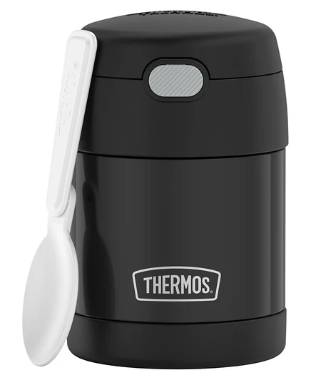 Термос-контейнер Thermos Funtainer 295 мл с ложкой, черный