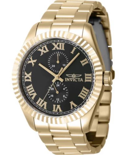 Мужские многофункциональные кварцевые часы Invicta 47429 Specialty с черным циферблатом gold