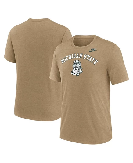 Мужская футболка Nike Michigan State Spartans, светло-коричневая