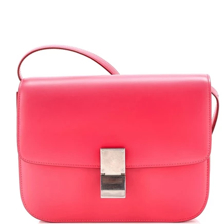Женская сумка Celine Medium Classic Box, кожа, розовая