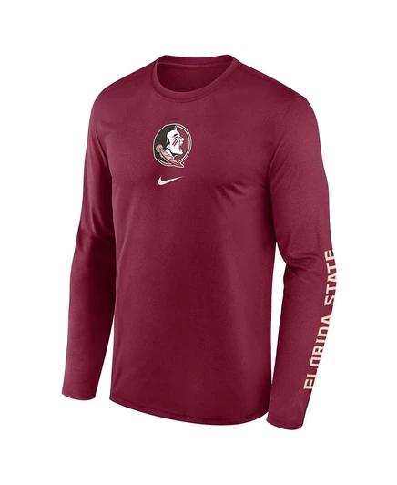Мужская футболка с длинным рукавом Nike Garnet Florida State Seminoles Prime Time Center Lockup garnet
